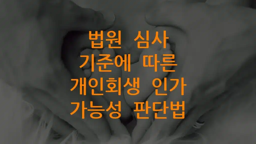 법원 심사 기준에 따른 개인회생 인가 가능성 판단법